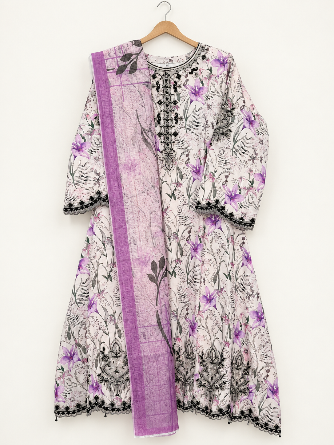 Liora Floral Embroidered 3-Piece Maxi – Cotrie Fabric