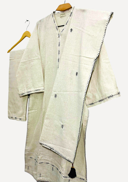 Beige Boho Chic 3-Piece Suit – Casual Everyday Wear | Yahyas