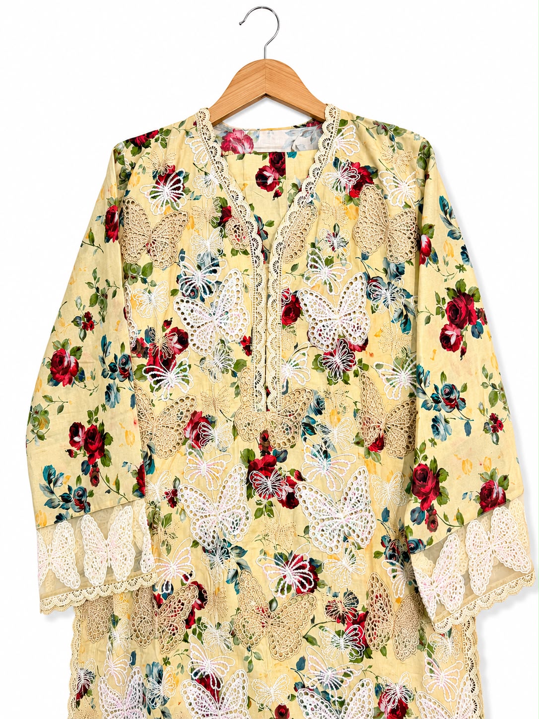 Butterfly Bloom — 3-Piece Lawn Suit | Ready to Wear