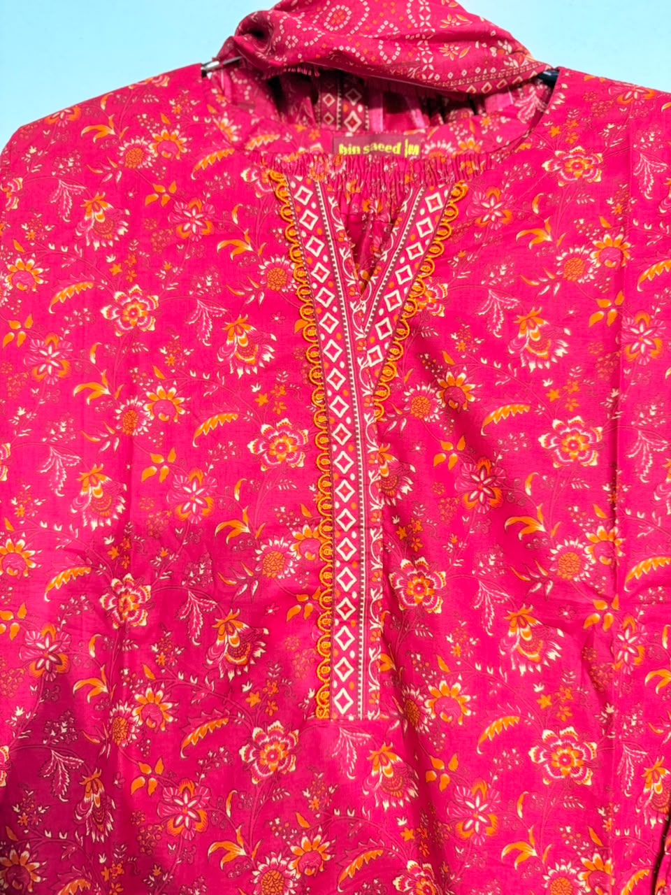 Printed 3-Piece Suit – Red Floral | Yahyas