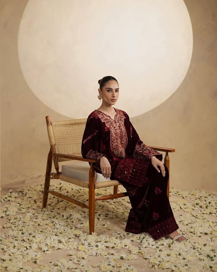 "Luxury 3-piece embroidered suit by Yahyas — available in white and black colors, featuring intricate hand embroidery, chiffon dupatta, and premium fabric. Perfect Pakistani festive and wedding wear dress for women 2025."