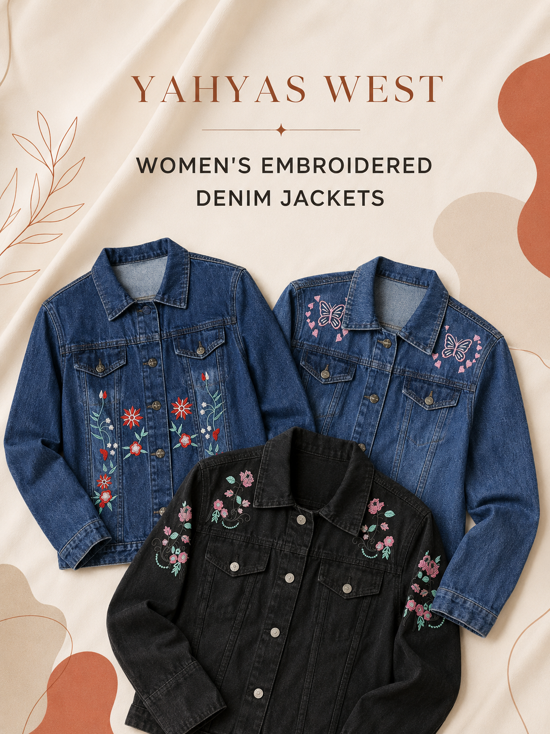 Yahyas West women's embroidered denim jackets collection