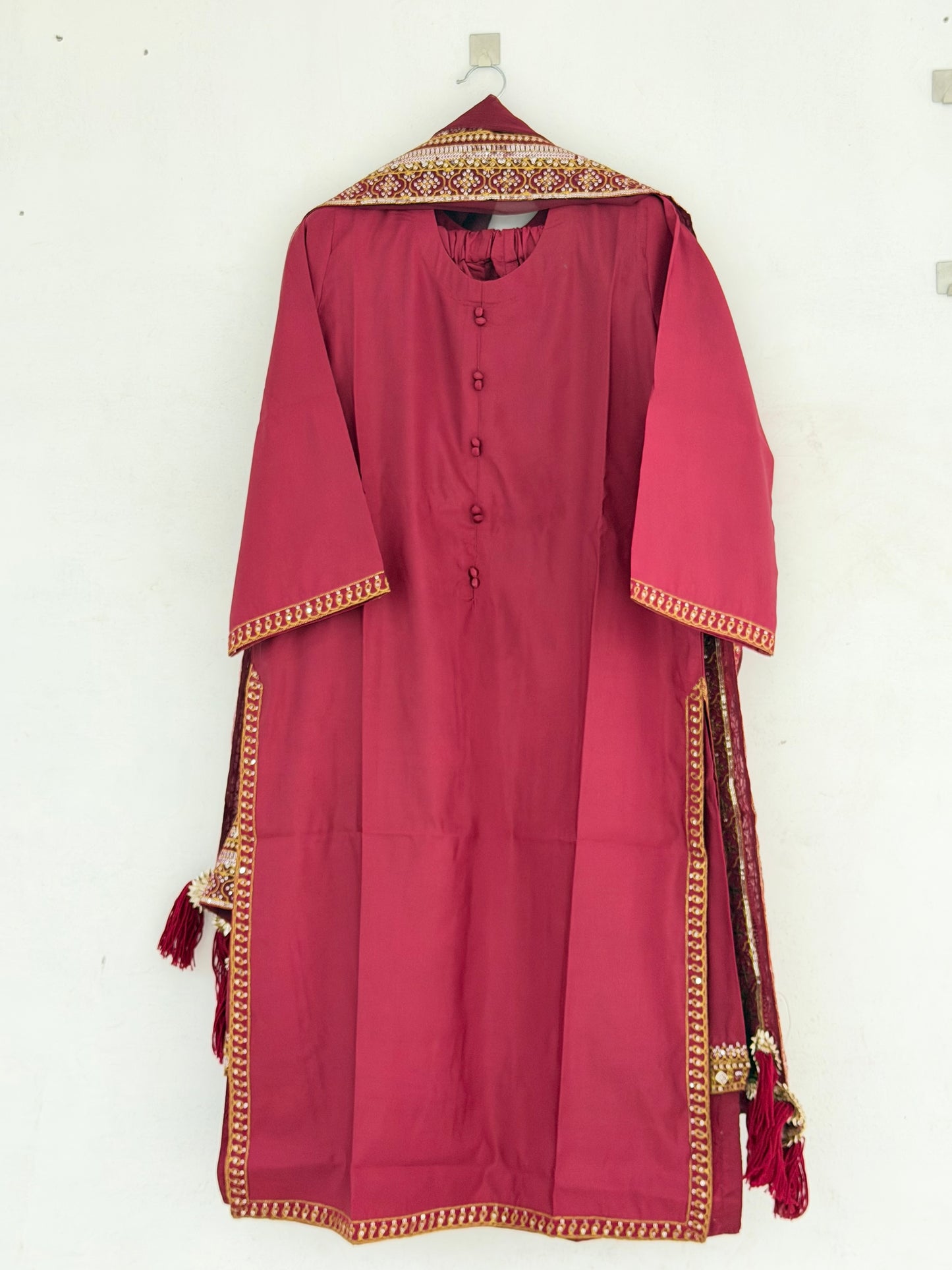 Crimson Silk Dress