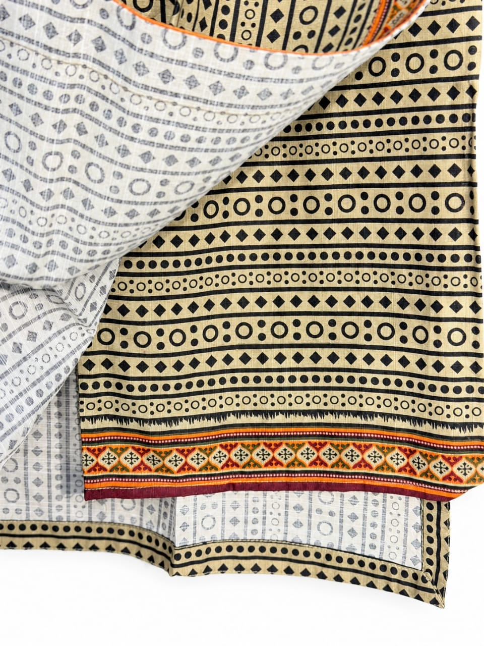 Suit fabric and border detail