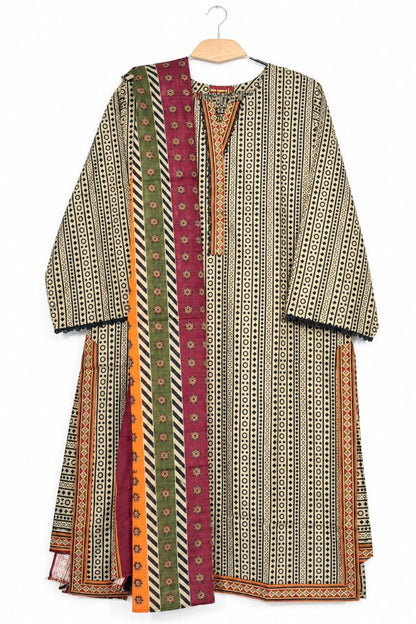 Bin Saeed Khaadar printed stitched suit front view