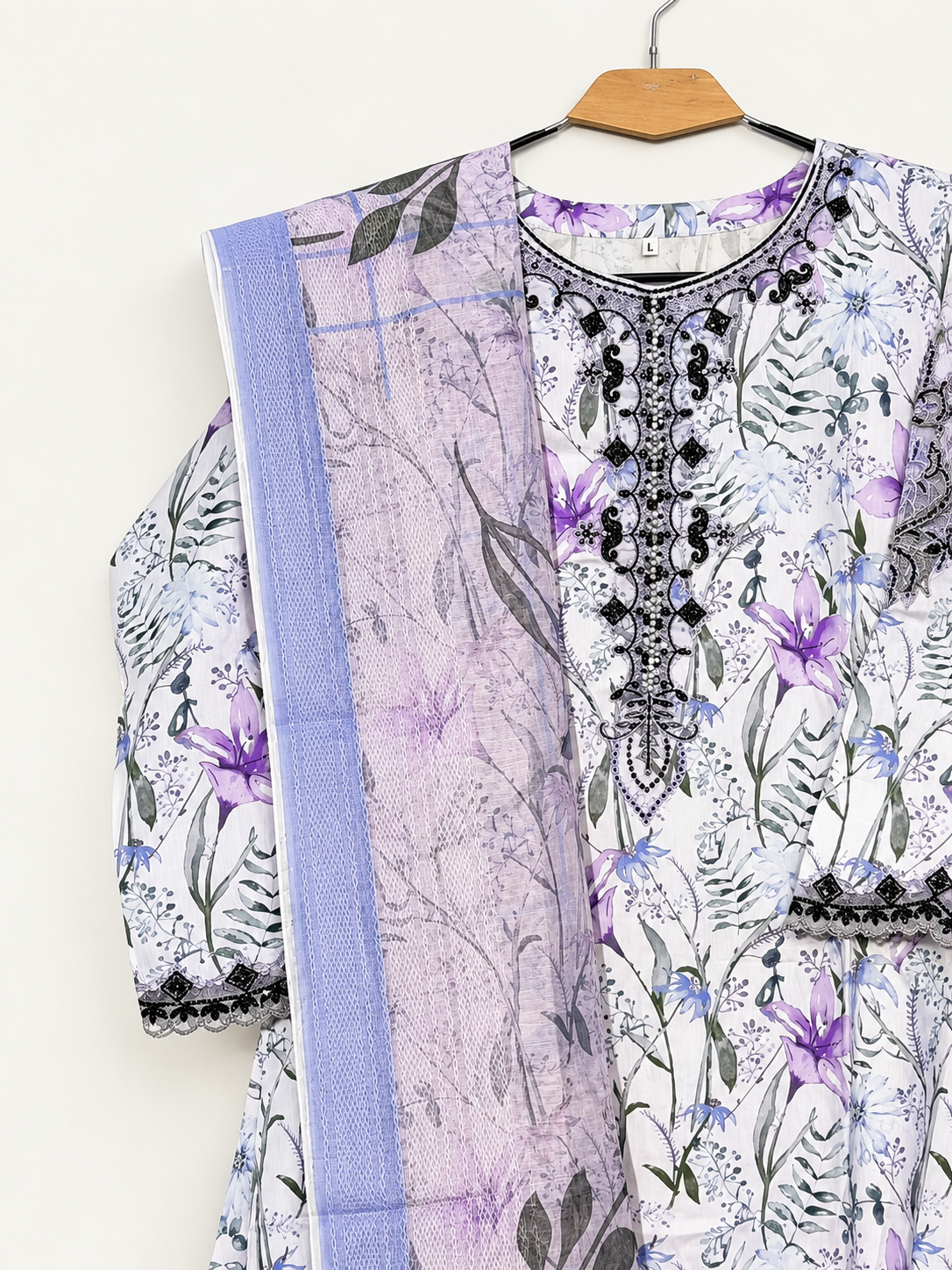 Liora Floral Embroidered 3-Piece Maxi – Cotrie Fabric