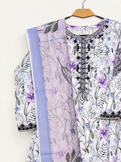 Liora Floral Embroidered 3-Piece Maxi – Cotrie Fabric