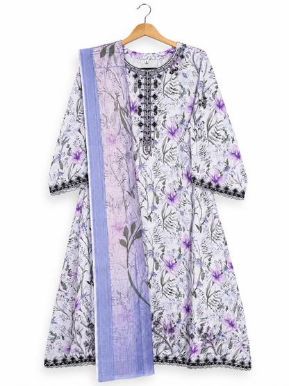 Liora Floral Embroidered 3-Piece Maxi – Cotrie Fabric