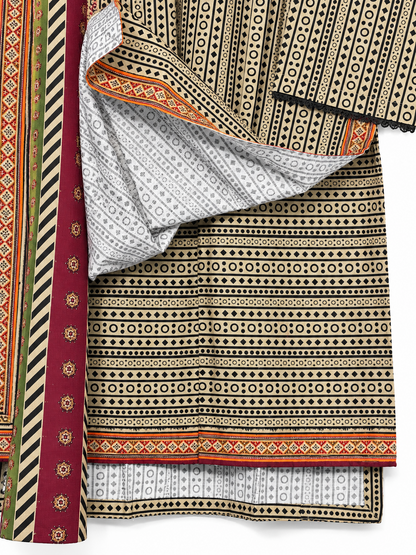 Bin Saeed Khaddar suit fabric and dupatta detail