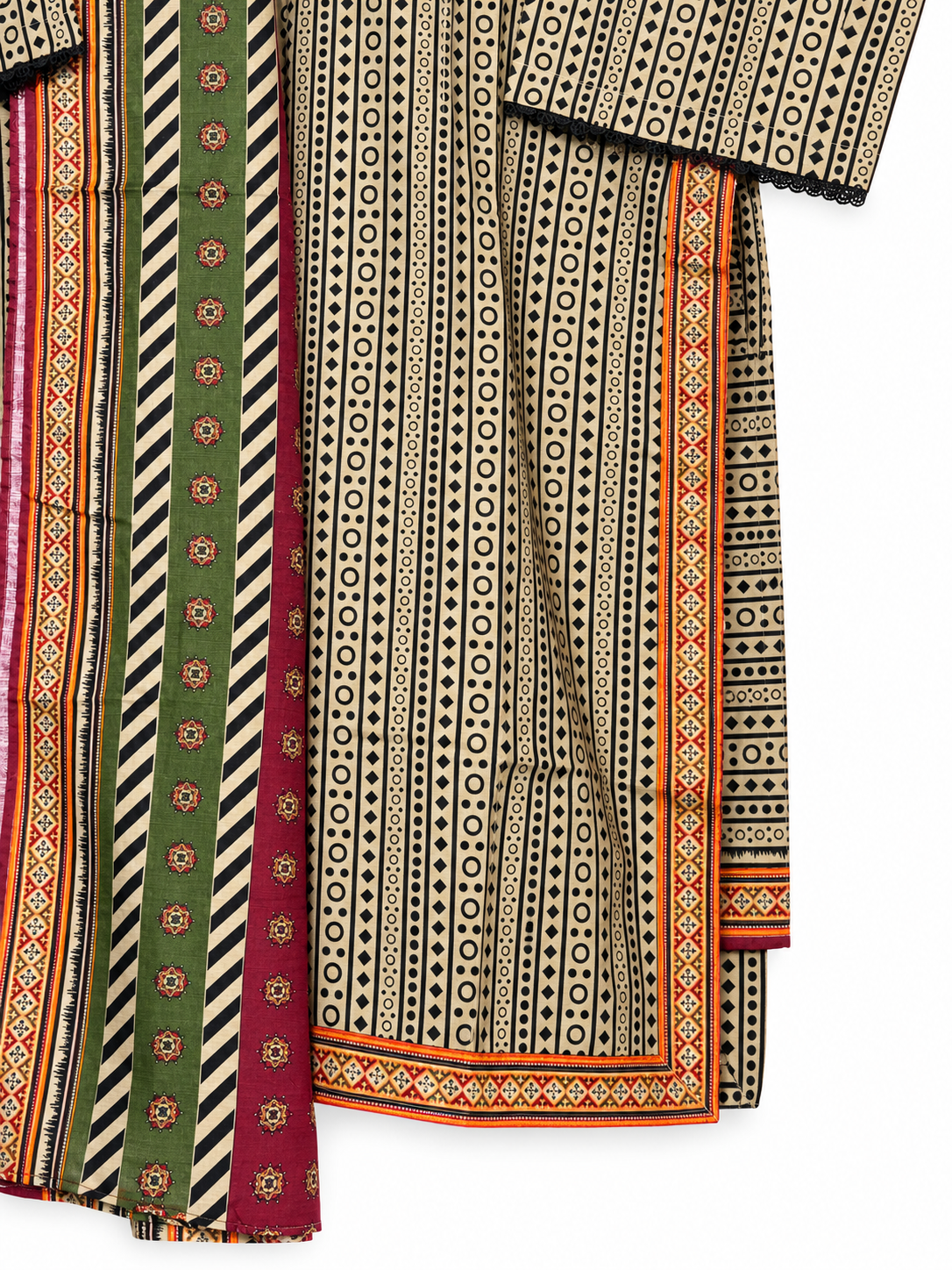 Bin Saeed Khaddar geometric print border detail