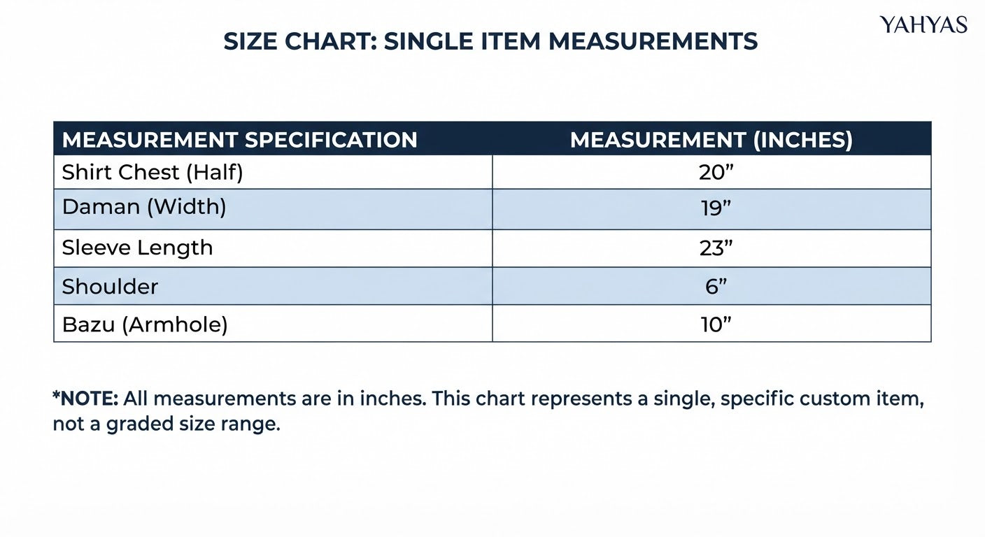 Women's denim jacket size chart with measurements – Yahyas