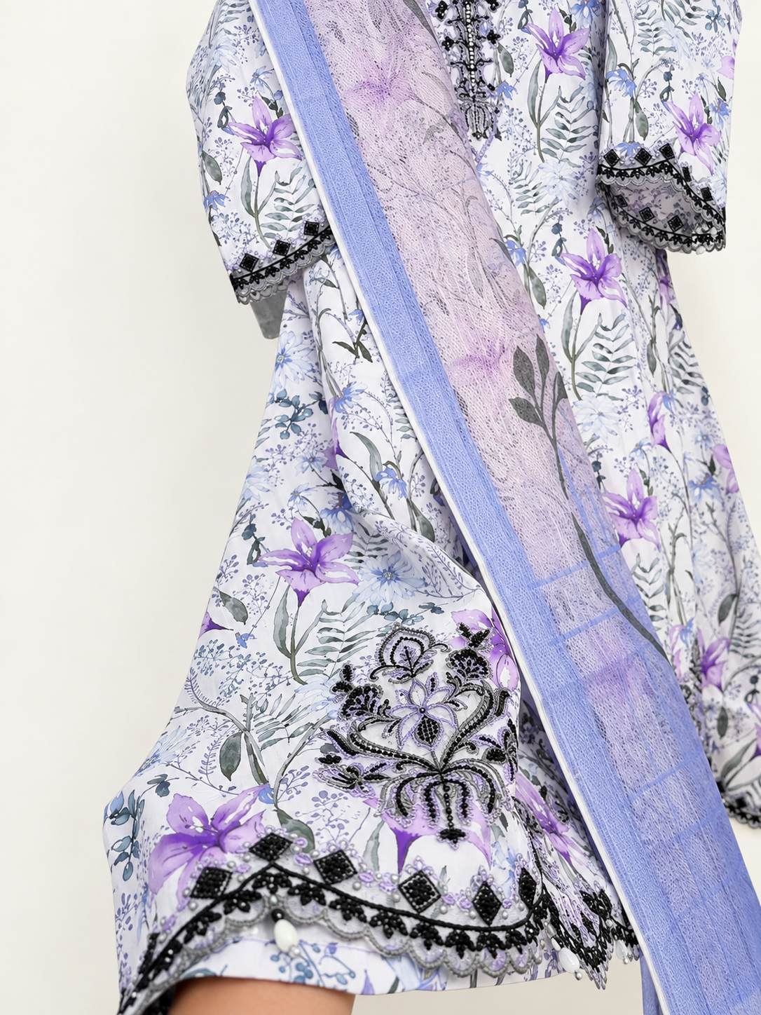 Liora Floral Embroidered 3-Piece Maxi – Cotrie Fabric