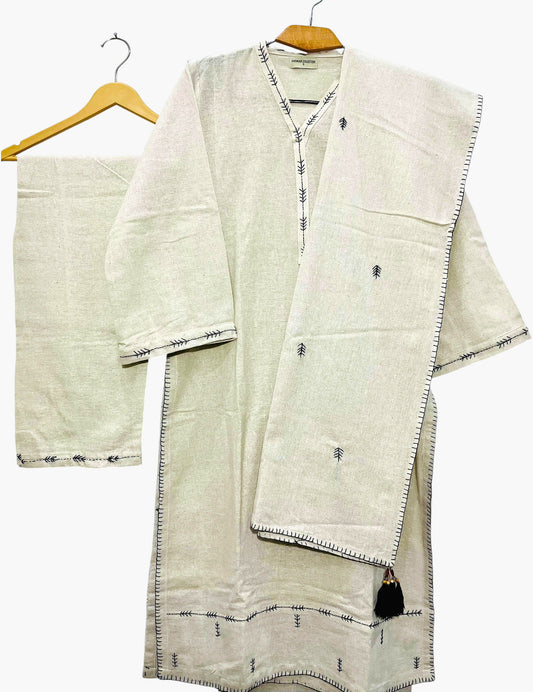 Beige Boho Chic 3-Piece Suit – Casual Everyday Wear | Yahyas