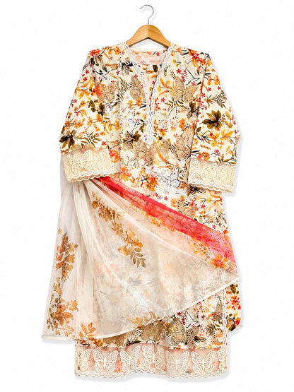 Butterfly Bloom — 3-Piece Lawn Suit