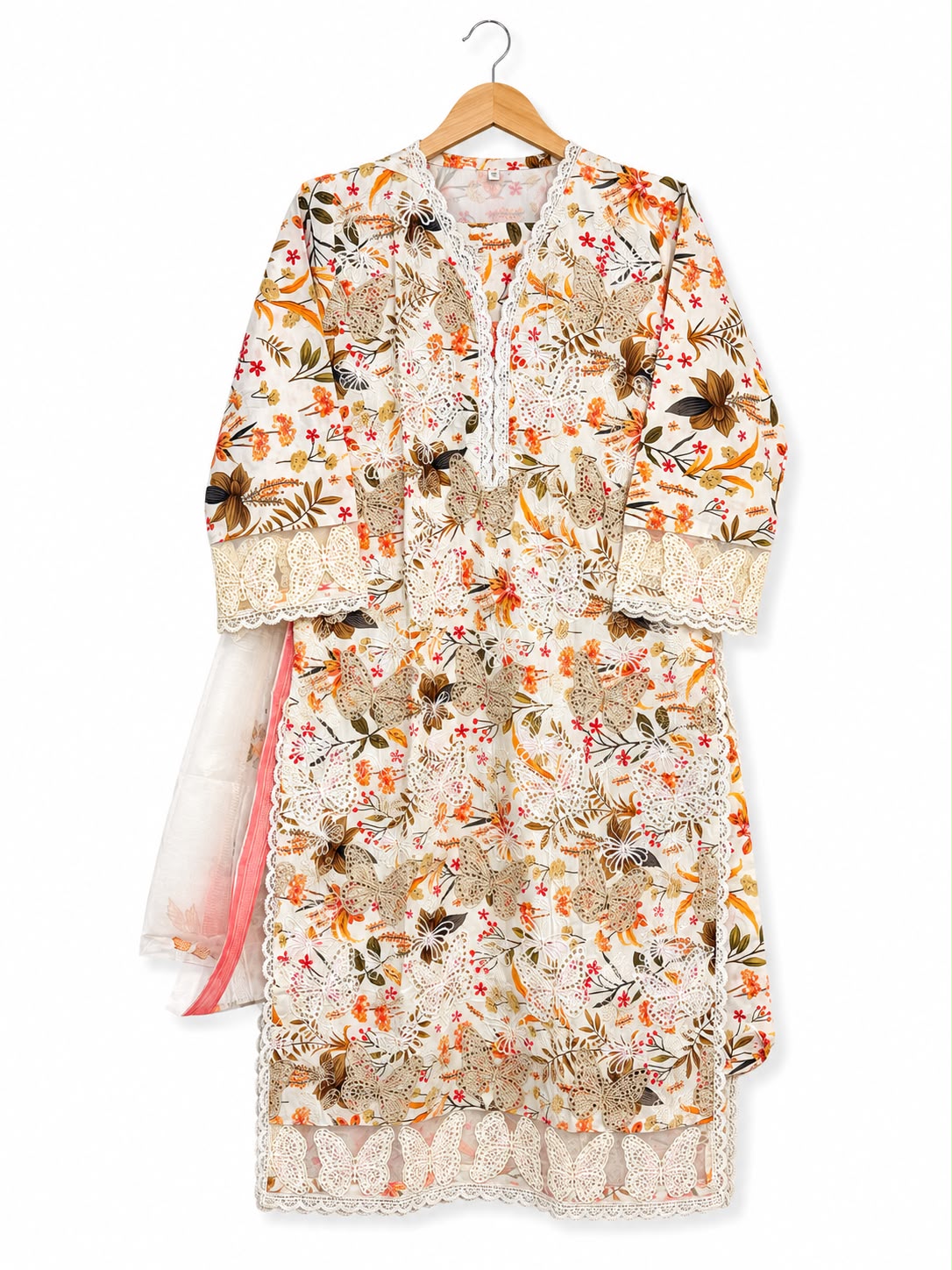 Butterfly Bloom — 3-Piece Lawn Suit | Ready to Wear