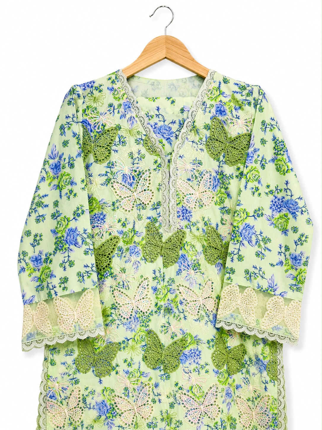 Butterfly Bloom — 3-Piece Lawn Suit | Ready to Wear