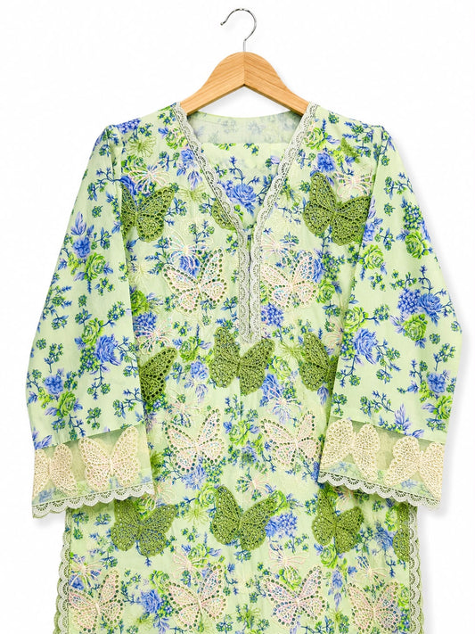 Butterfly Bloom — 3-Piece Lawn Suit | Ready to Wear