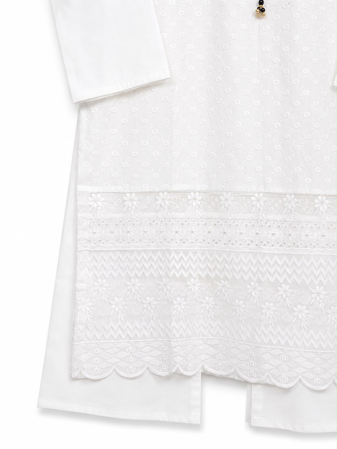 White Chikankari 2-Piece Stitched Suit