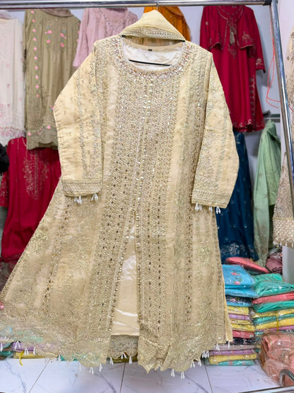 Golden Mist – Organza 3 Piece
