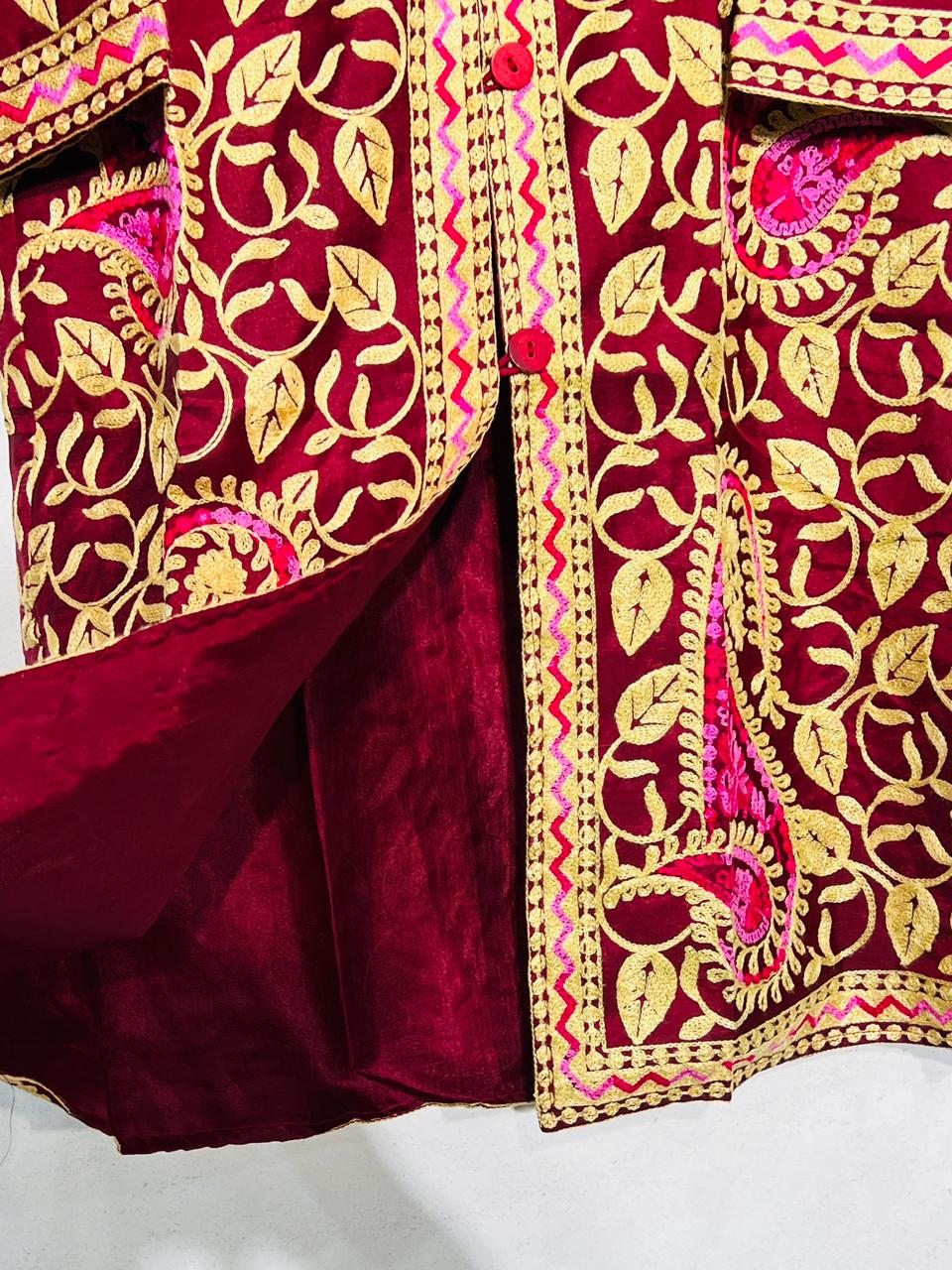 Brown Embroidered Single Shirt – Classic Design | Yahyas