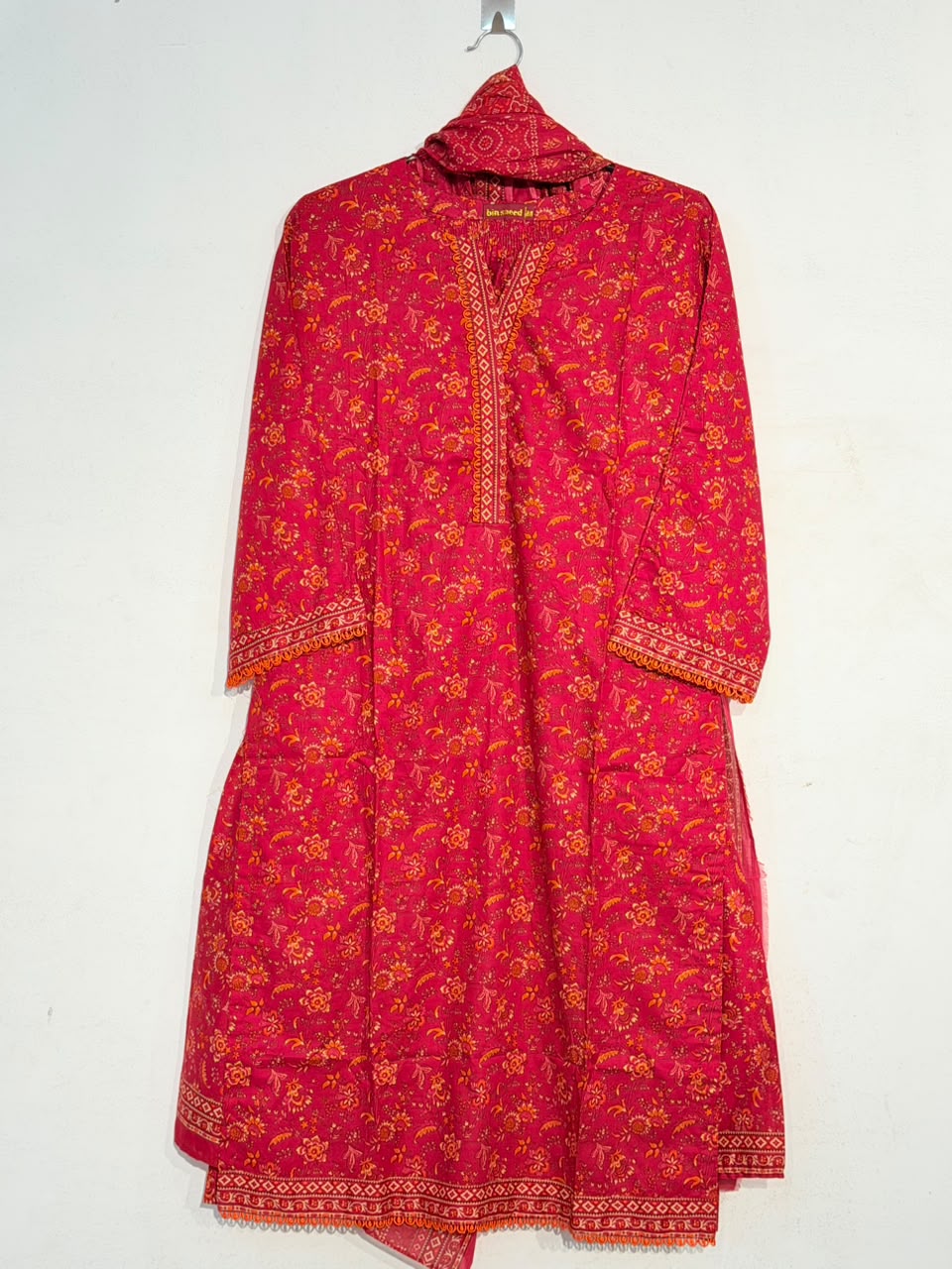 Printed 3-Piece Suit – Red Floral | Yahyas