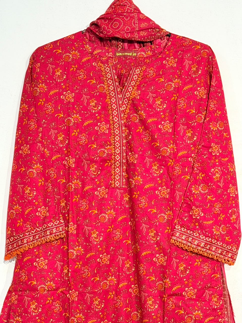 Printed 3-Piece Suit – Red Floral | Yahyas