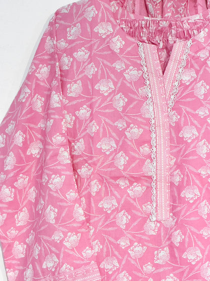 Printed 3-Piece Suit – Pink Floral | Yahyas