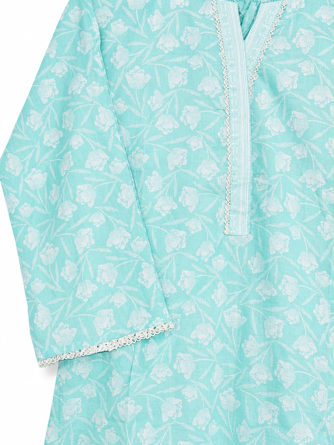 Yahyas Mint Green Floral Lawn 3-Piece Suit | Fresh Summer Collection
