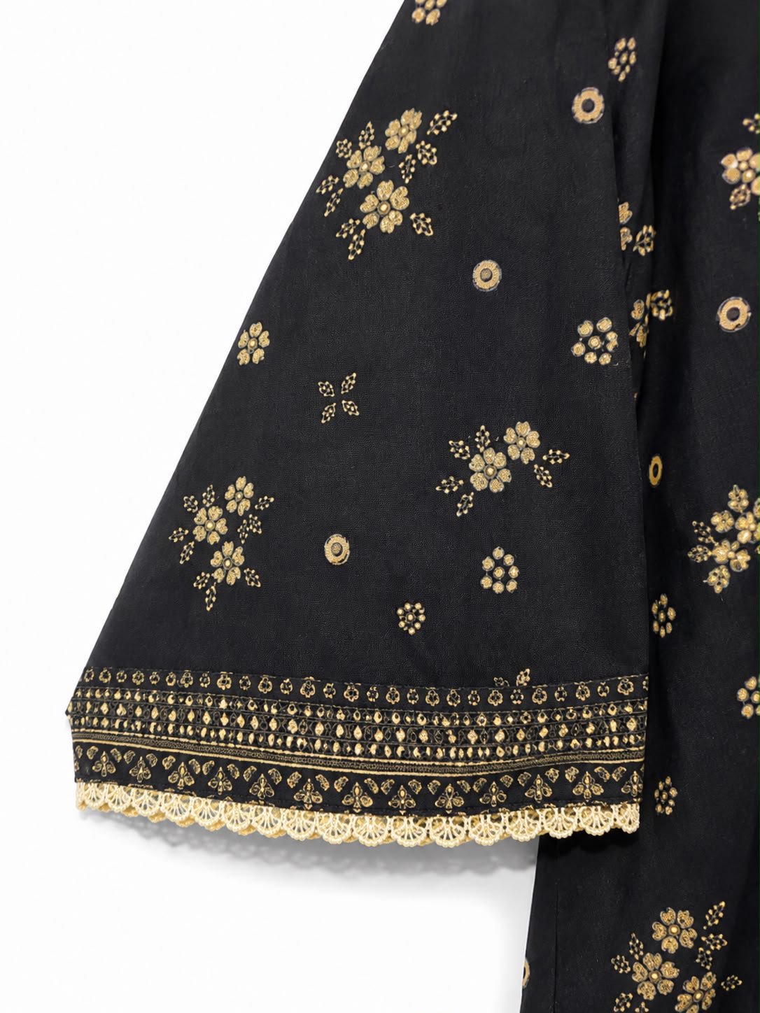 Yahyas Black & Gold Floral Lawn 3-Piece Suit | Summer Collection