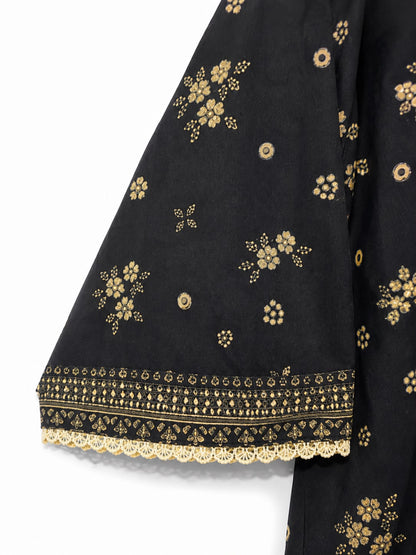 Yahyas Black & Gold Floral Lawn 3-Piece Suit | Summer Collection