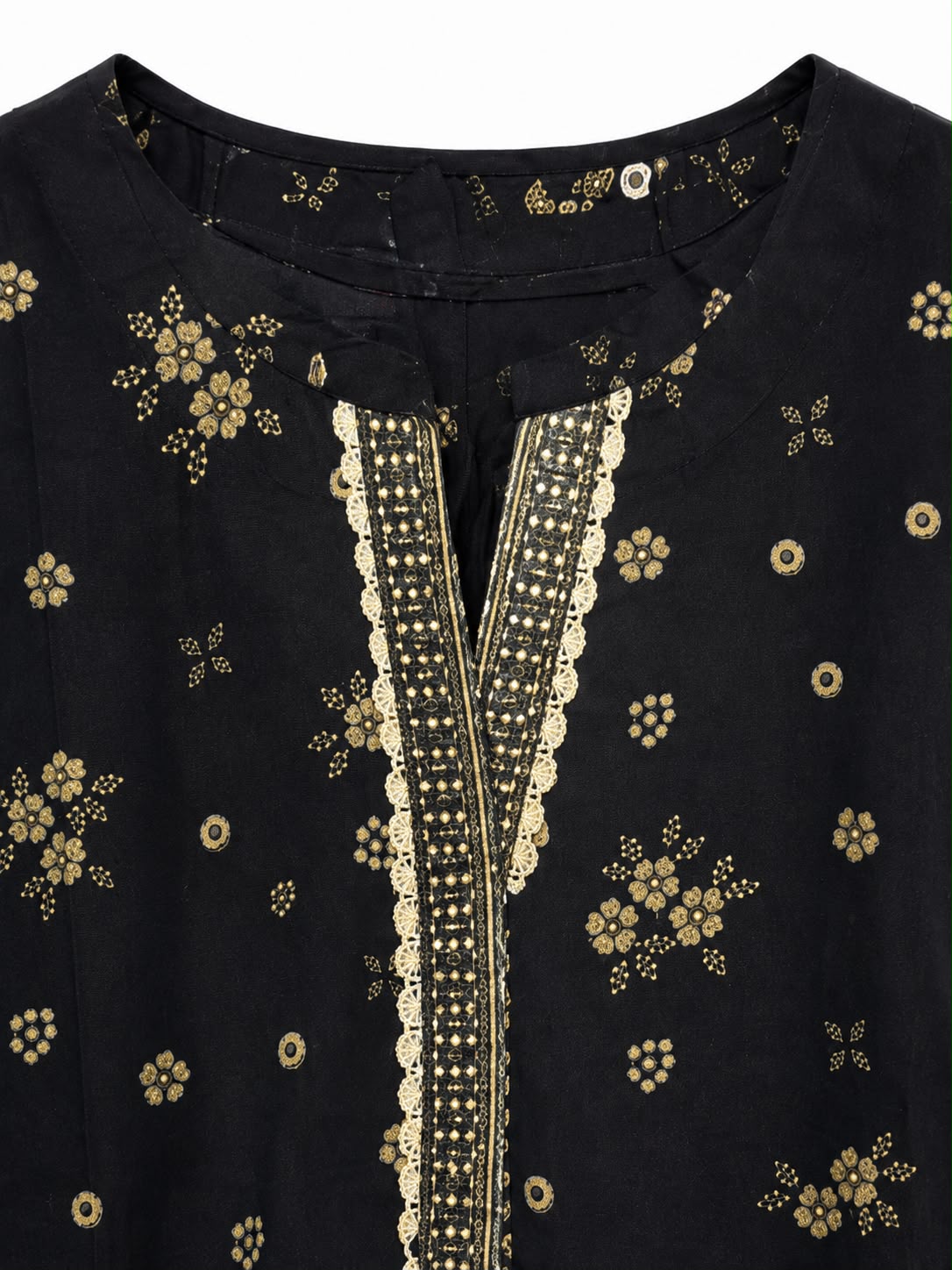 Yahyas Black & Gold Floral Lawn 3-Piece Suit | Summer Collection