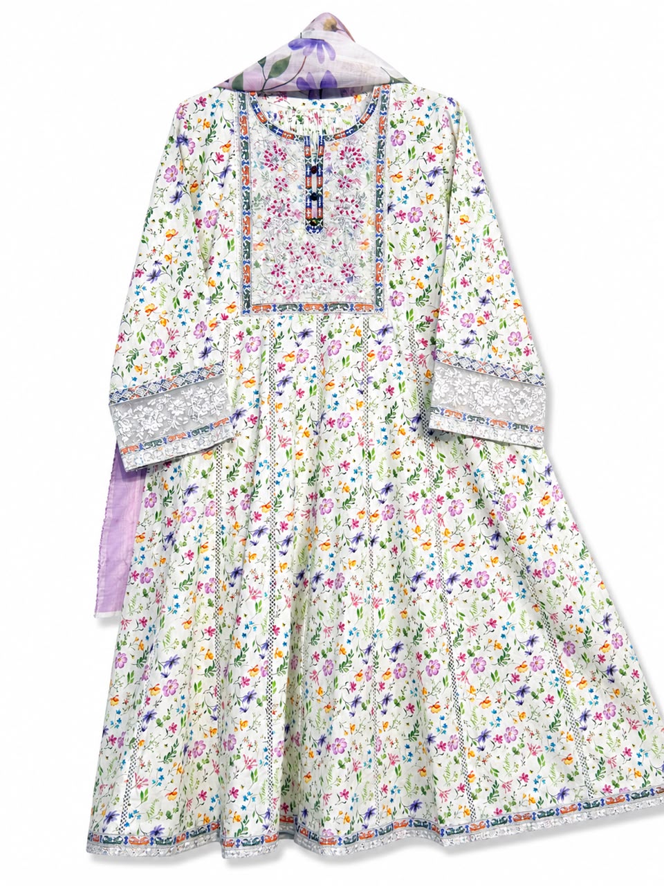 Ivory Bloom Premium Lawn 3 Piece Suit