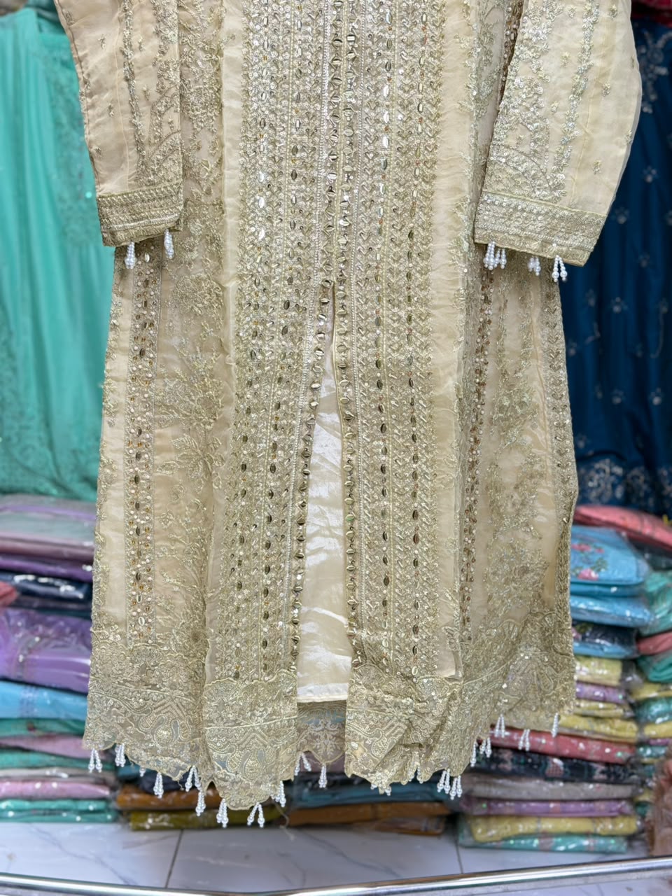 Golden Mist – Organza 3 Piece
