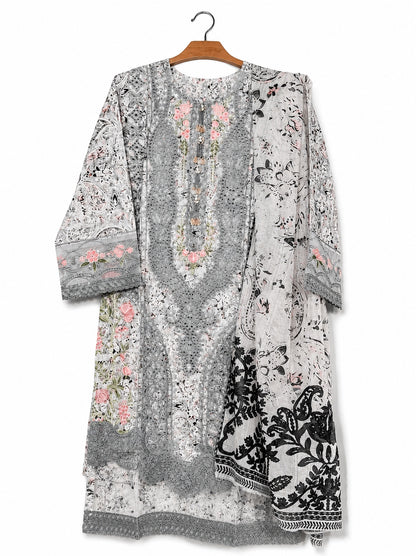 Rose Garden cotton 3-piece suit in Grey